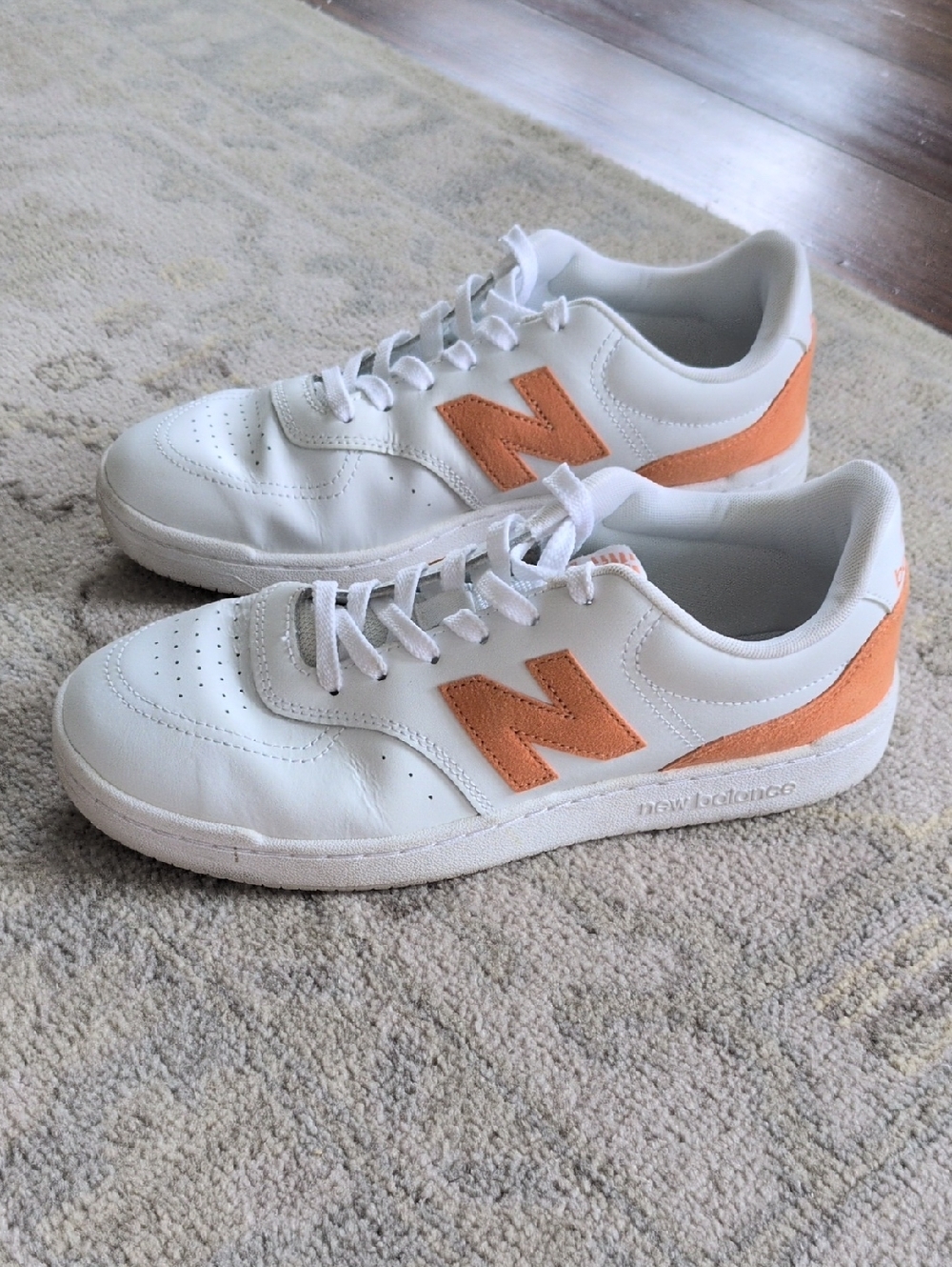 New Balance 80 White Leather Orange Suede